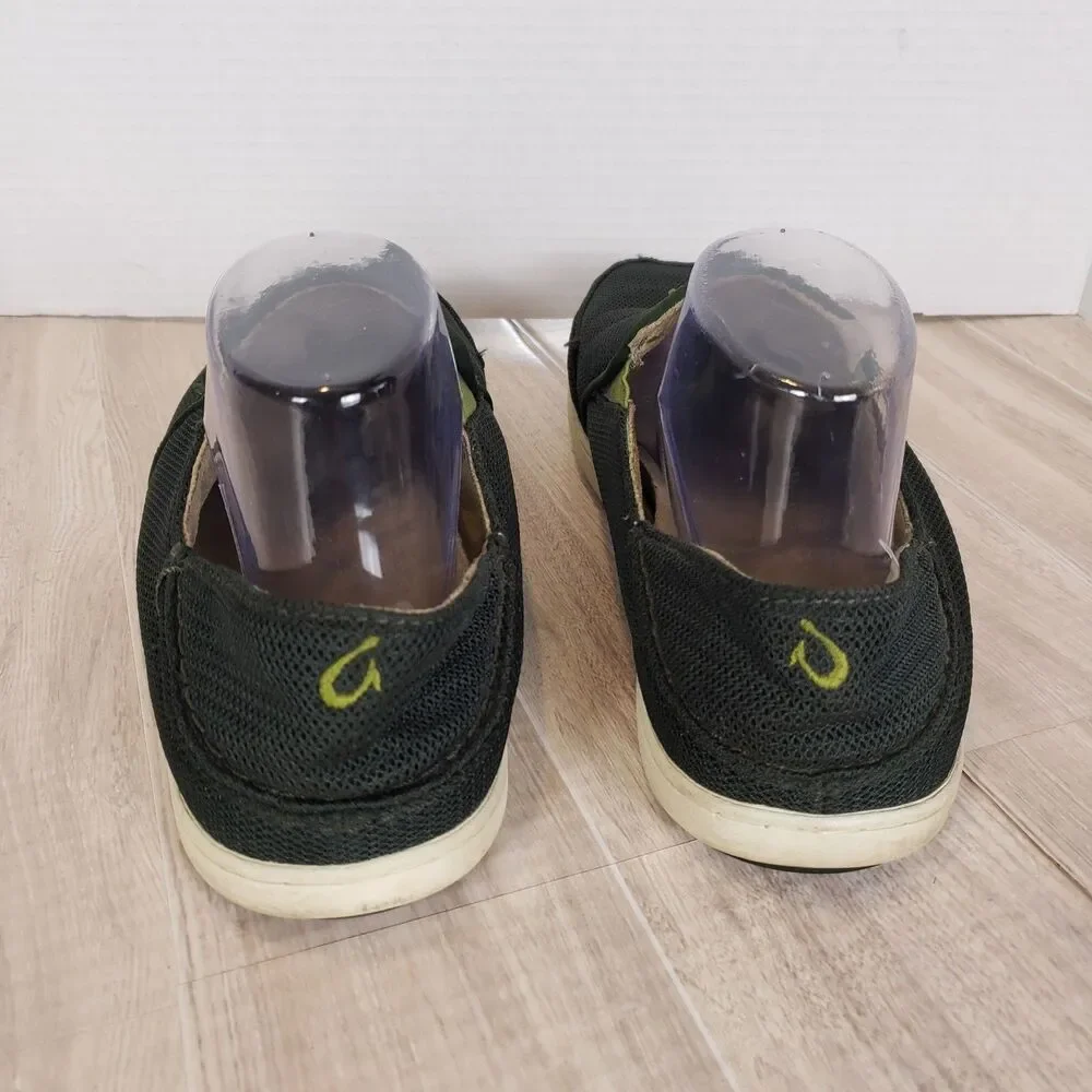 OluKai Nohea Mesh Slip On Boat Shoes in Brown Green Men’s Size 9
